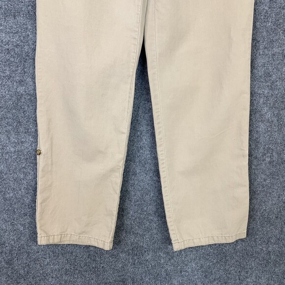 Boden Khaki Pants Women 6R Straight Leg Roll Tab Hem Cotton Blend - Picture 3 of 15